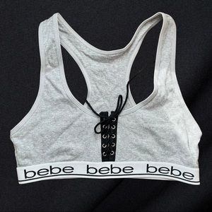 bebe Sport Lace Up Sports Bra | Size M